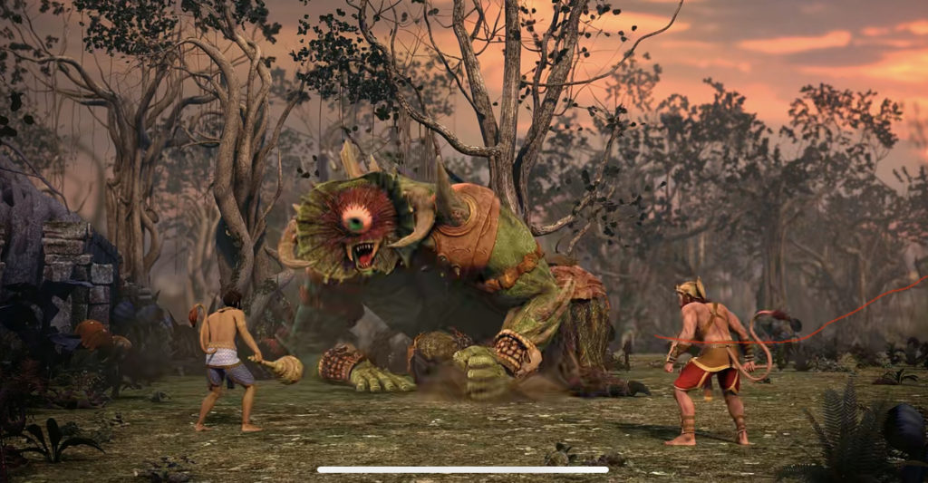 Fight between demon and hanuman's team