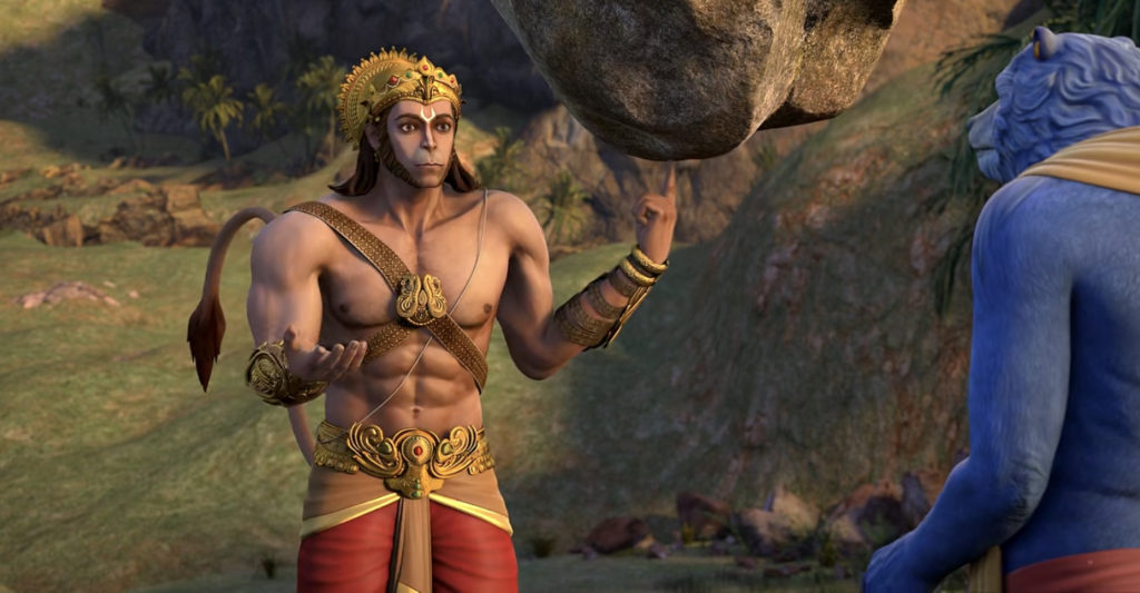 Hanuman discussing strength with Jamvan Kaka