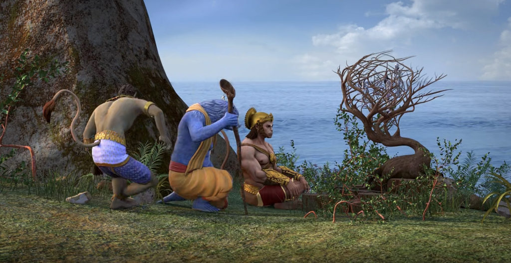 Hanuman and his team Learning from the sages Vaalkhilya